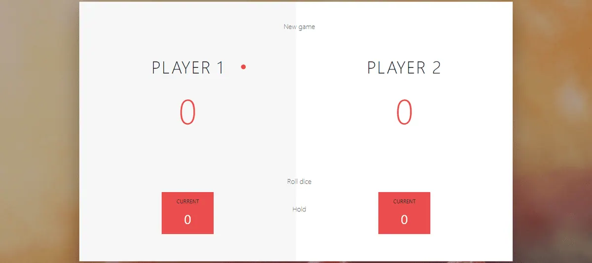 Screenshot of Dice Game project